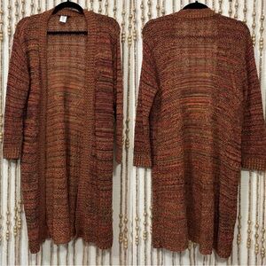 Y2K Whimsy Boho Fairy Cozy Knit Long Sleeve Duster Open Front Layering Sweater L